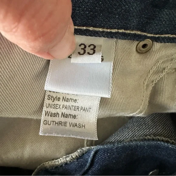 Hello Gang Unisex Painter Pant Carpenter‎ Blue Denim Jeans size 33